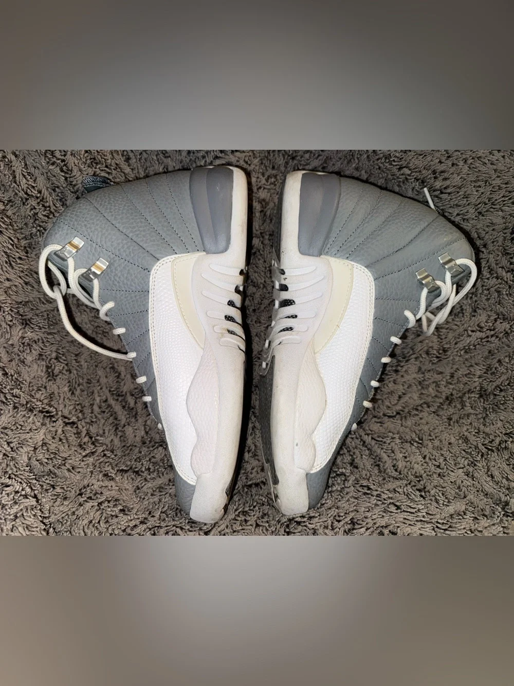 Nike Air Jordan 12 Retro GS Grey White Kids Size 7Y / 8.5 Womens - 153265-015